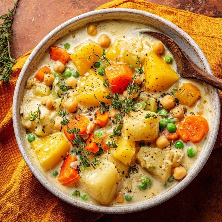 Cremiger Kichererbsen-Gemüseeintopf mit Thymian – Rezept