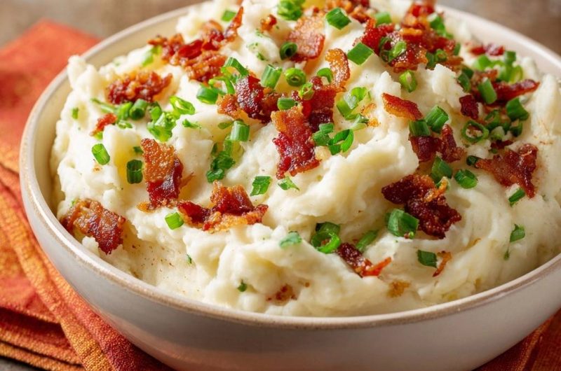 Cremiges Kartoffelpüree mit Speck und Schnittlauch