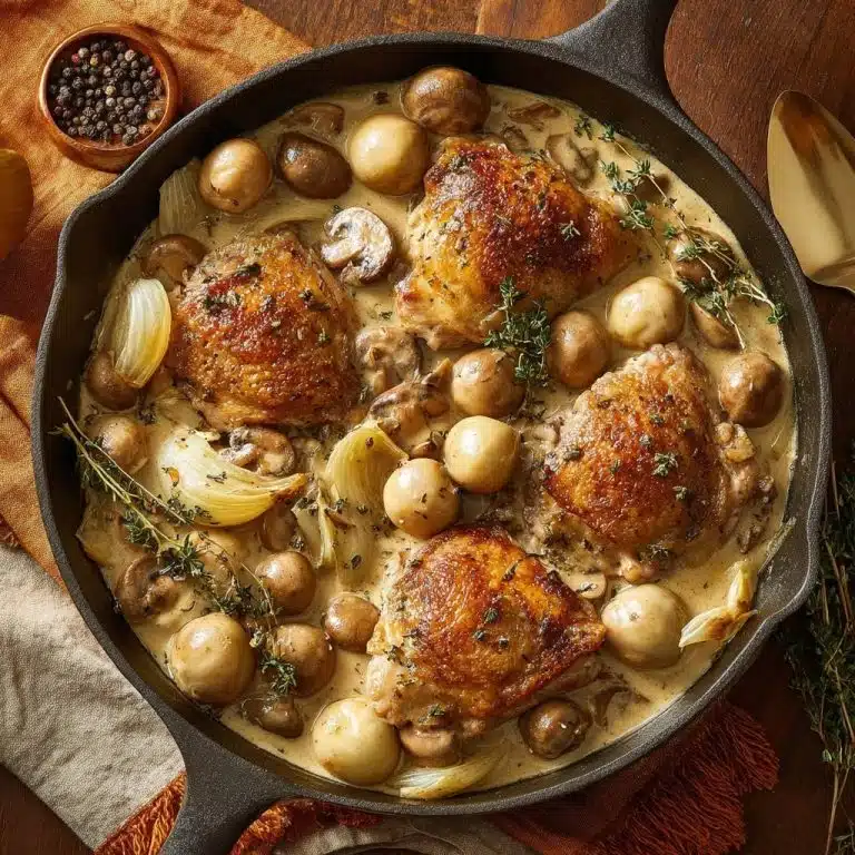 Cremiges Pilz-Hähnchen aus der Pfanne: Außen kross, innen saftig