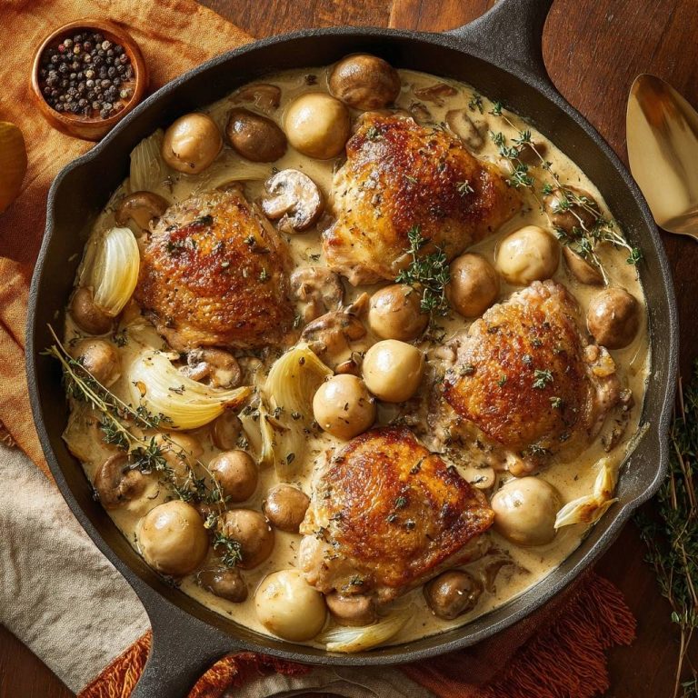 Cremiges Pilz-Hähnchen aus der Pfanne: Außen kross, innen saftig