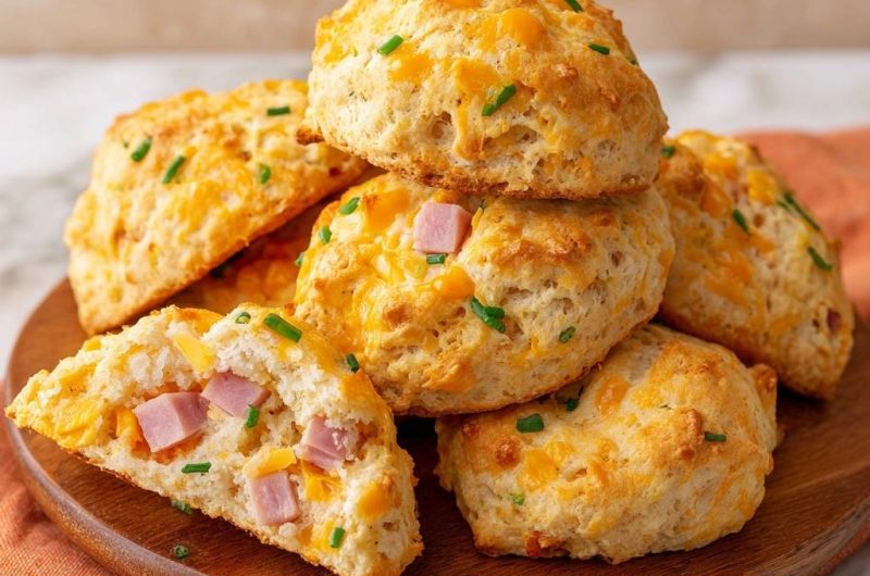 Fluffige Käse-Schinken-Schnittlauch-Scones