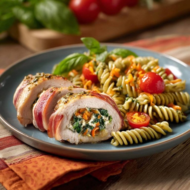 Gefüllte Hähnchenbrust im Speckmantel: Saftig & Würzig