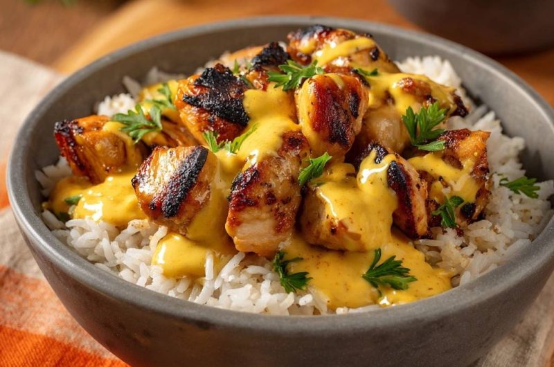 Gegrilltes Hähnchen-Curry-Bowl