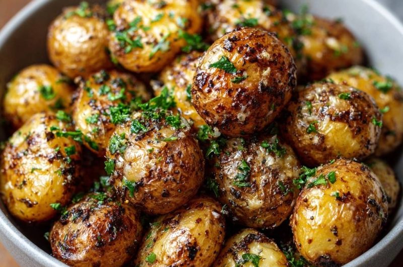 Goldbraune Knoblauch-Kräuterkartoffeln