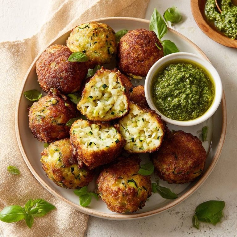 Goldbraune Zucchini-Käse-Bällchen: Außen kross, innen fluffig