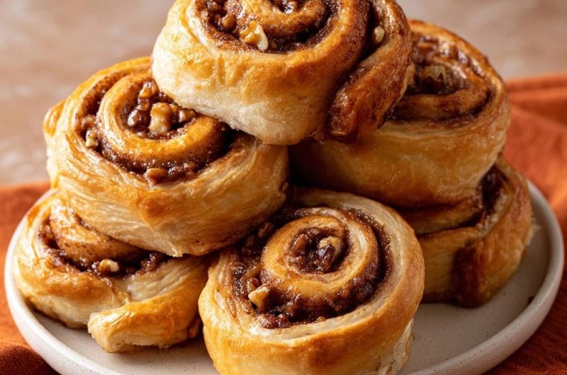 Goldene Walnuss-Zimtschnecken