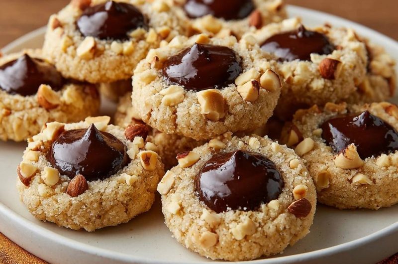 Haselnuss-Schokoladen-Thumbprint-Plätzchen (Nie wieder auslaufende Schokolade!)