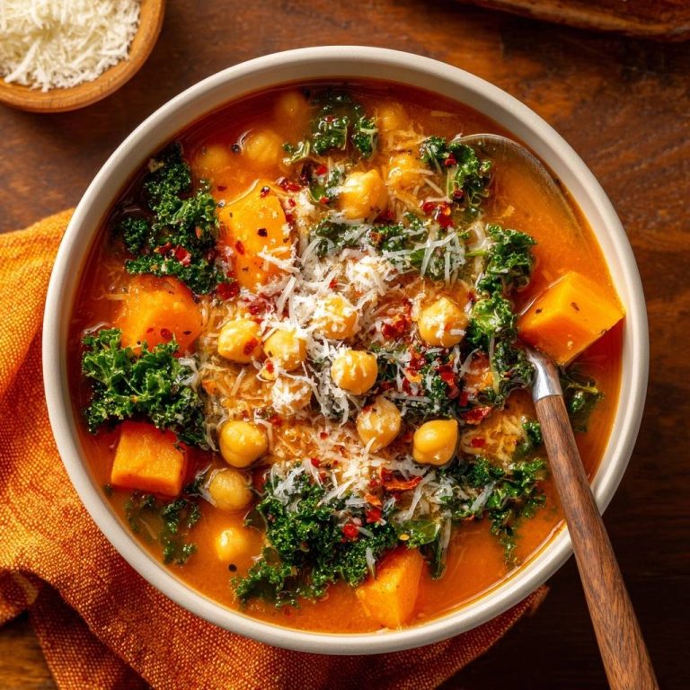Herzhafter Kichererbsen-Eintopf mit Kürbis & Grünkohl