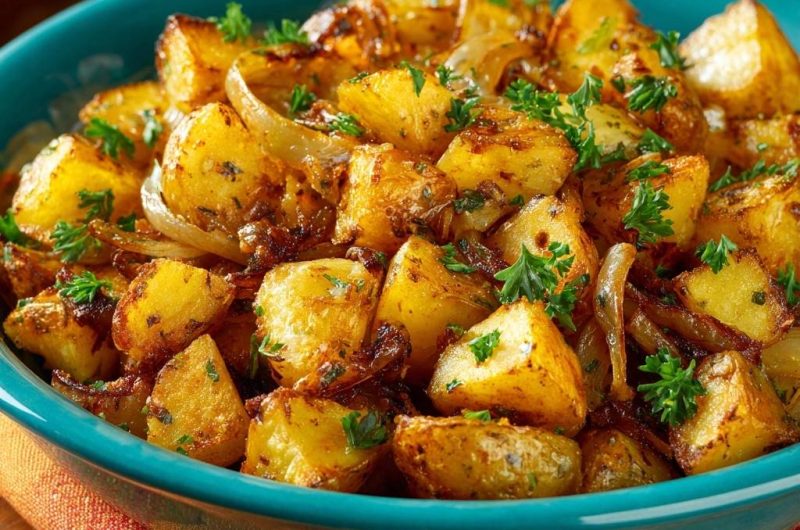 Knusprige Bratkartoffeln mit Zwiebeln