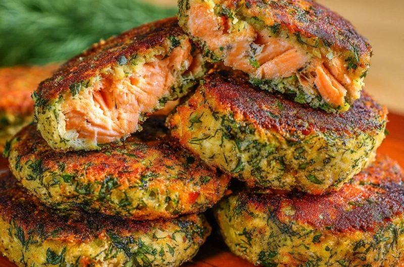 Knusprige Dill-Lachsfrikadellen