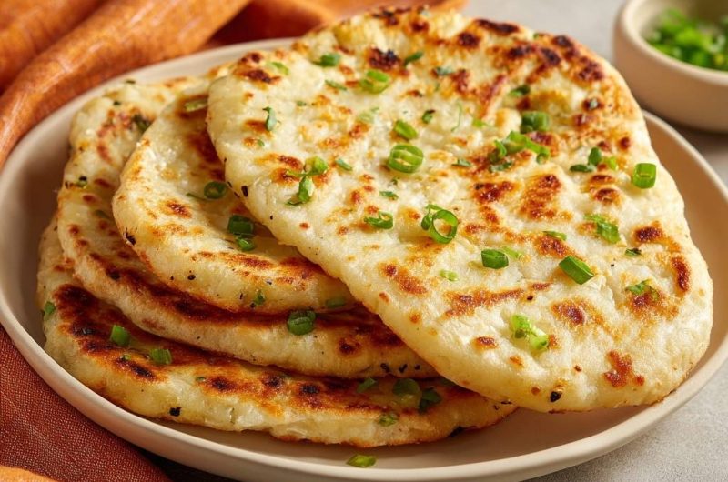 Knusprige Frühlingszwiebel-Pfannkuchen