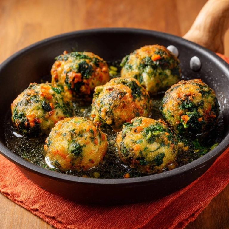 Knusprige Spinat-Karotten-Käse-Bällchen Rezept