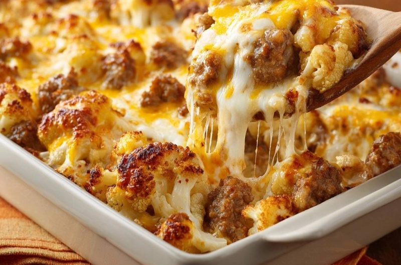 Knuspriger Blumenkohl-Hack-Auflauf (Nie wieder matschiger Blumenkohl!)