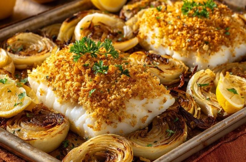 Knuspriger Ofen-Kabeljau mit Fenchel & Zitrone