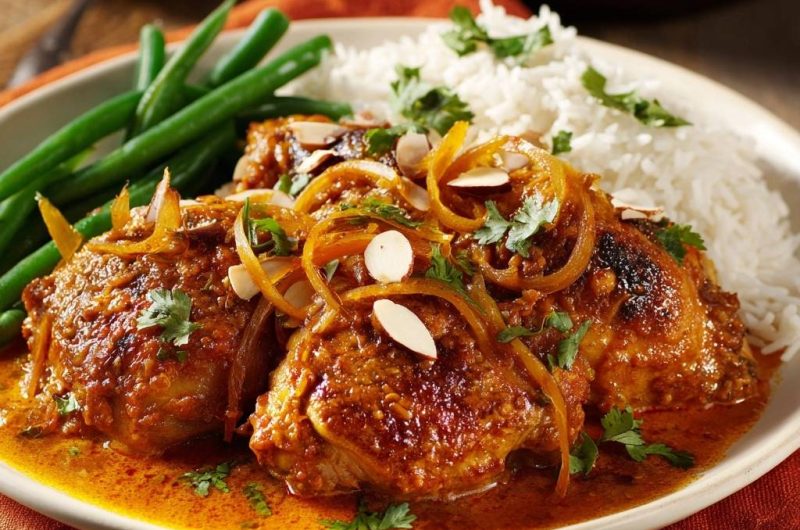 Marokkanisches Zitrus-Hähnchen mit Mandeln