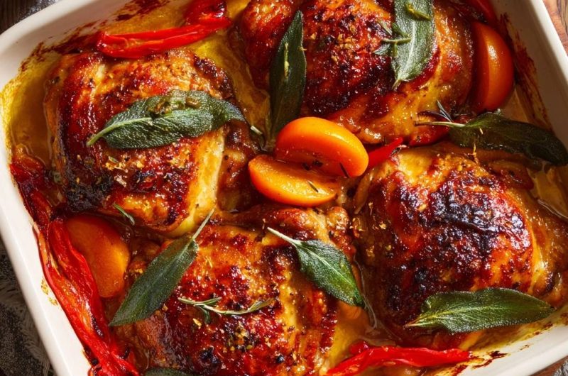 Mediterrane Hähnchenschenkel mit Salbei