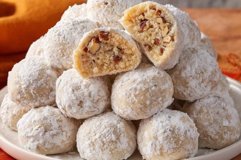 Pekannuss-Schneebällchen (Nie wieder bröseliger Teig!)