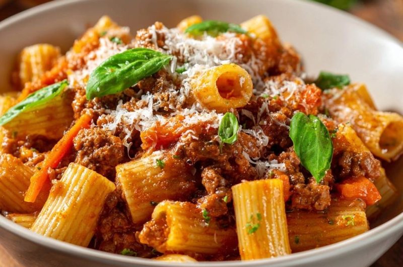 Rigatoni mit fleischiger Ragù-Sauce (Keine wässrige Soße mehr)