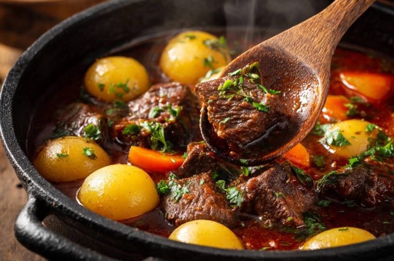 Rustikales Rindergulasch mit Kartoffeln