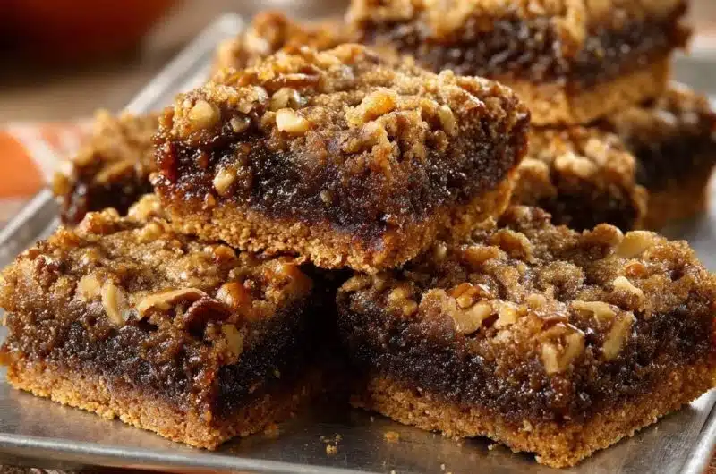 Saftige Walnuss-Karamell-Schnitten