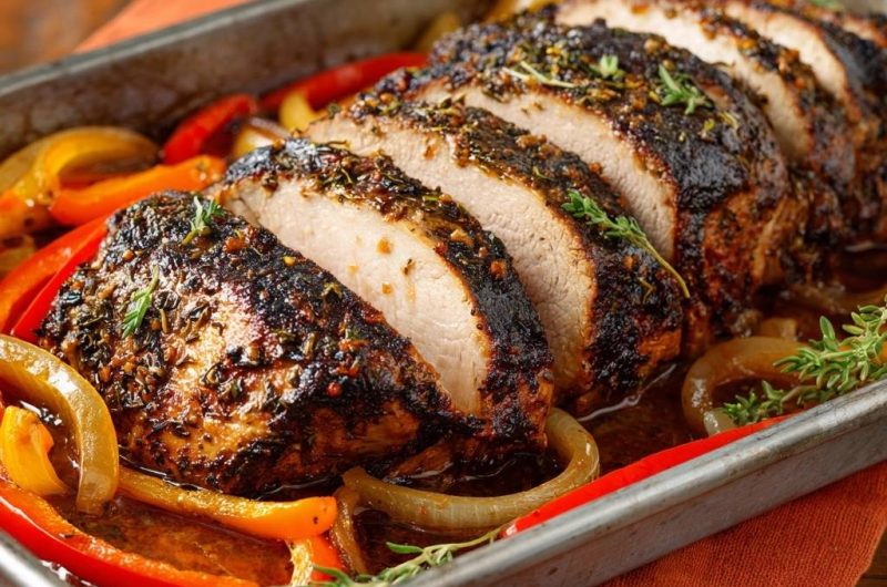 Saftiges Rinderfilet mit Paprika-Thymian-Gemüse