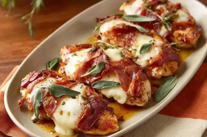 Saltimbocca vom Hähnchen mit Mozzarella