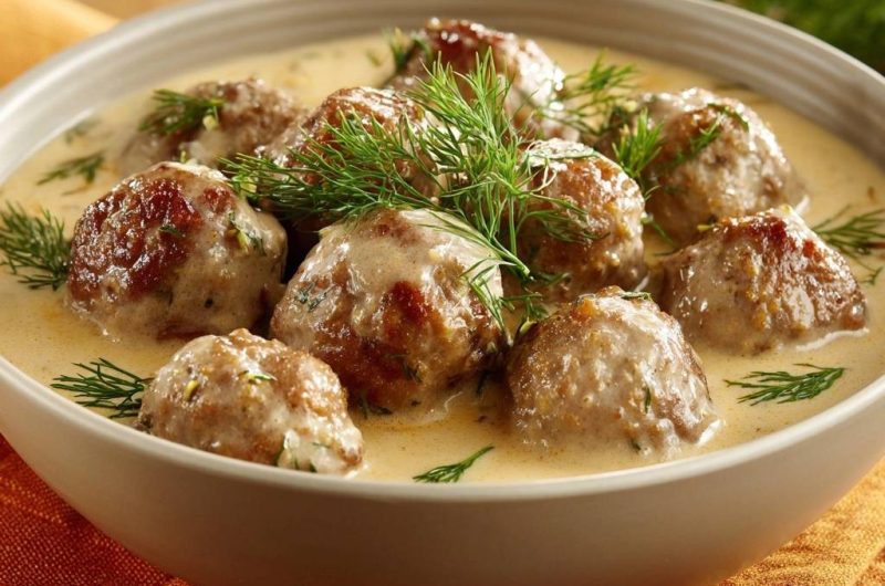 Schwedische Fleischbällchen in Dillrahmsauce