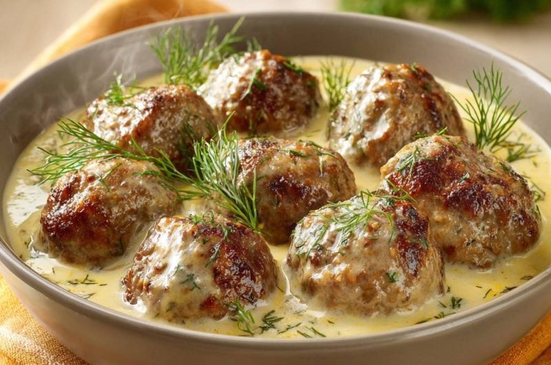Schwedische Köttbullar in cremiger Dillsoße