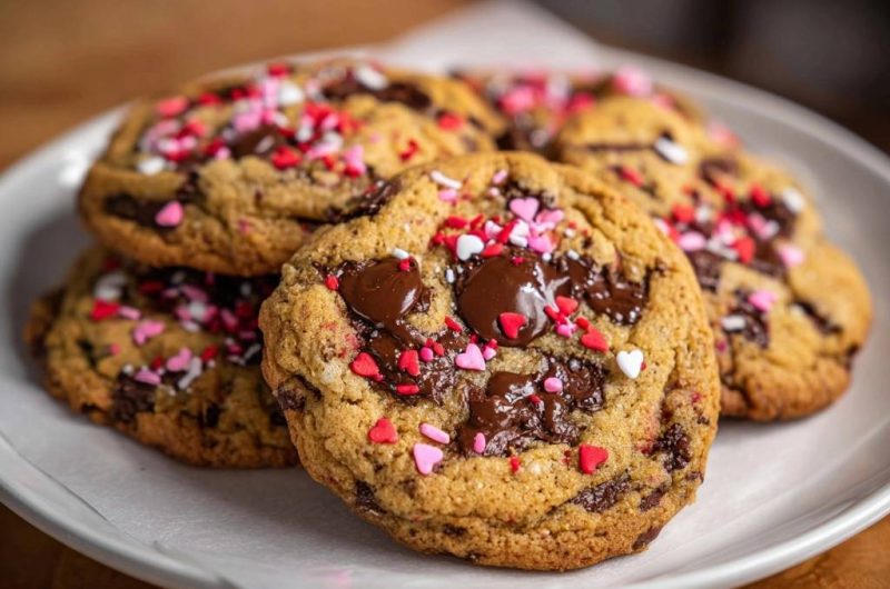 Valentins-Schoko-Chip-Kekse (Nie wieder flache Kekse!)