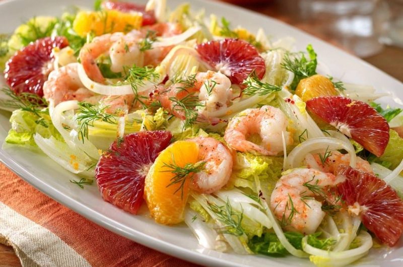 Zitrus-Garnelen-Salat mit Fenchel