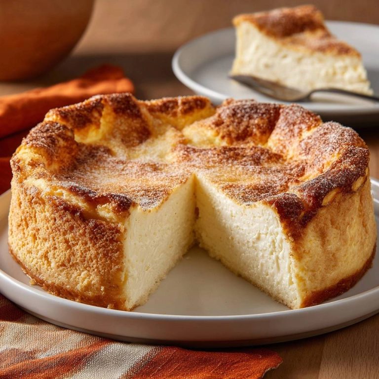 Fluffiger Quark-Käsekuchen angeschnitten auf einem Teller, mit einem Stück Käsekuchen im Hintergrund.