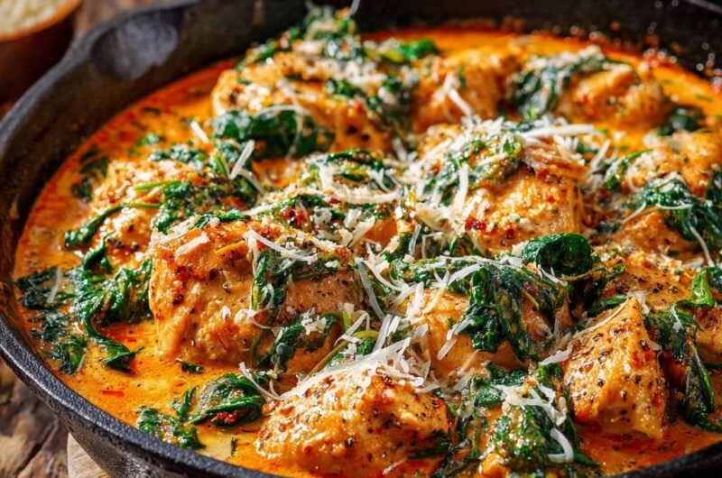 Cremiges Toskana-Hähnchen mit Spinat