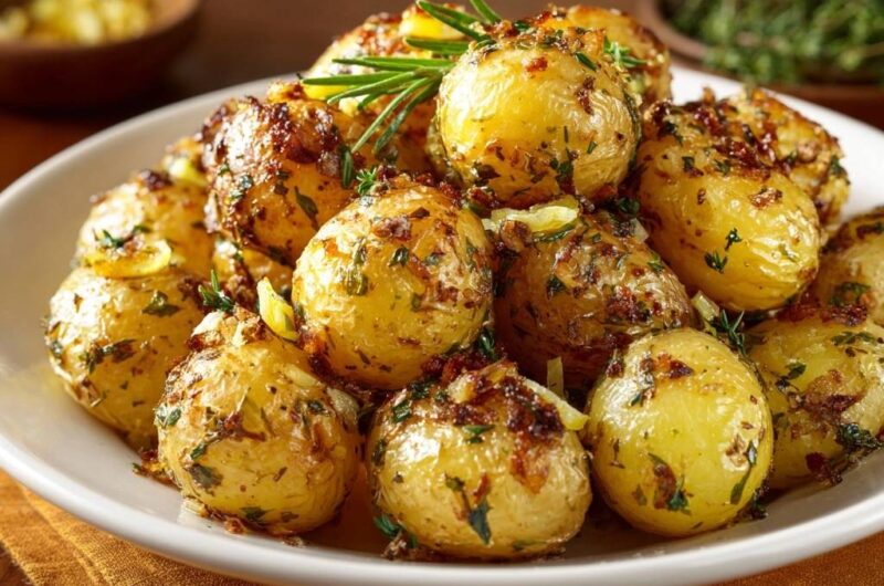 Goldene Knoblauch-Kräuter-Kartoffeln