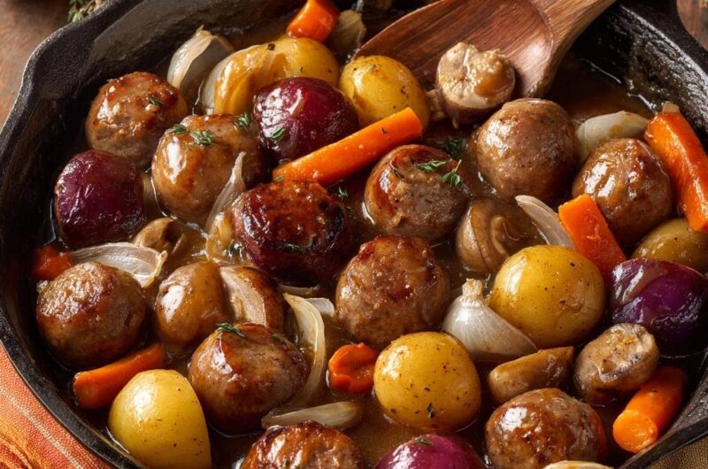 Herzhafte Fleischbällchen-Pfanne