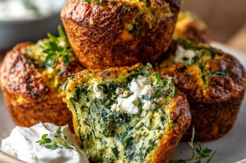 Herzhafte Spinat-Feta-Muffins