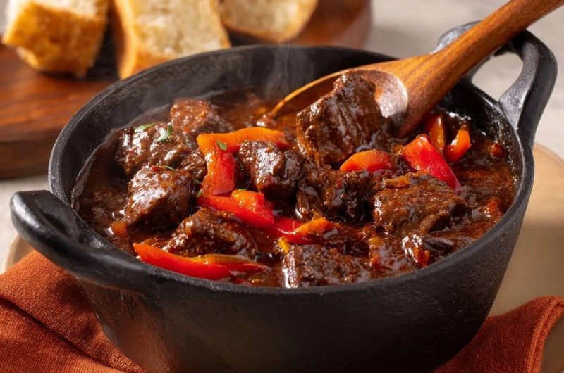 Herzhaftes Rindergulasch mit Paprika