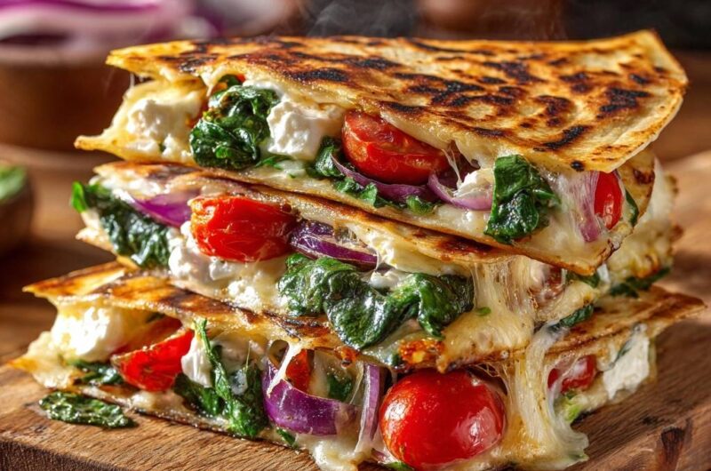 Mediterrane Spinat-Feta-Quesadillas