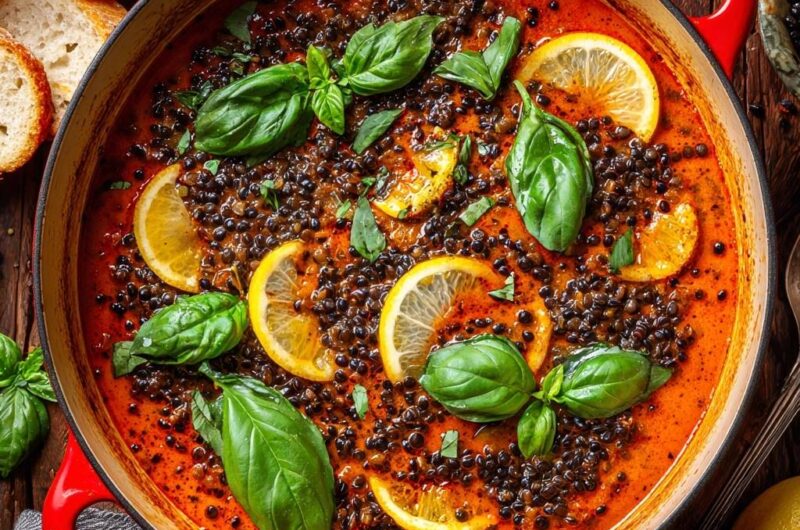 Mediterraner Beluga-Linsentopf