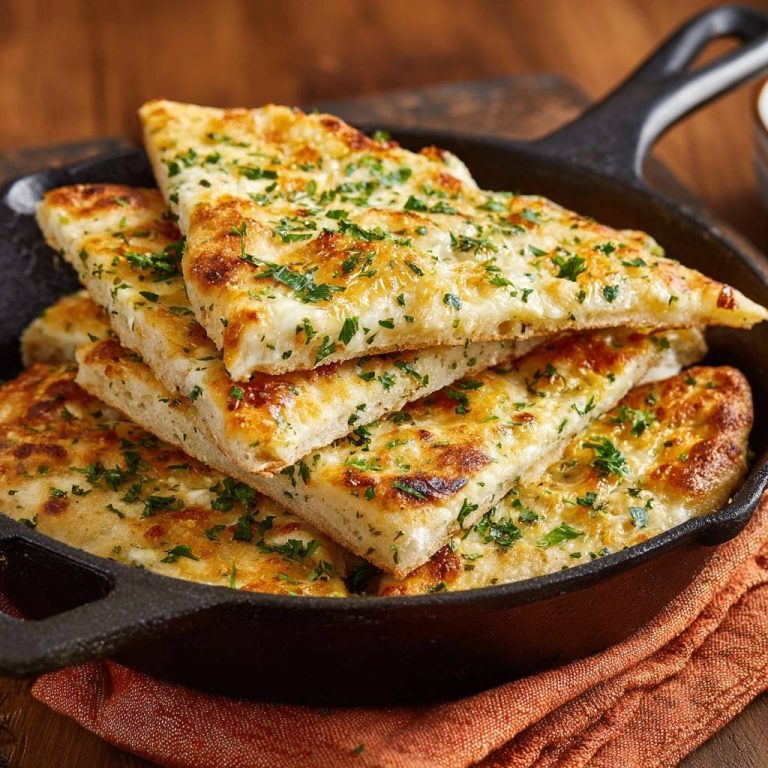 Pfannen-Knoblauchbrot mit Mozzarella (Anti-Matsche-Boden)