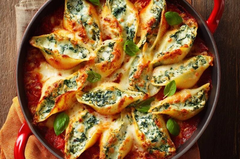 Ricotta-Spinat-Muscheln aus dem Ofen