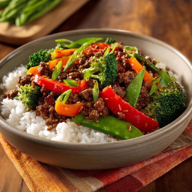 Rindfleisch-Gemüse-Pfanne mit Reis: Rezept ohne Wässern