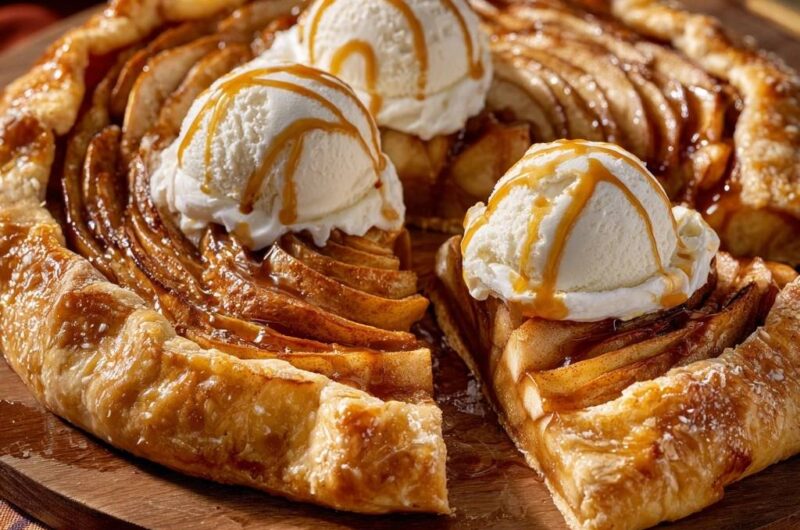 Rustikale Apfel-Galette mit Karamell