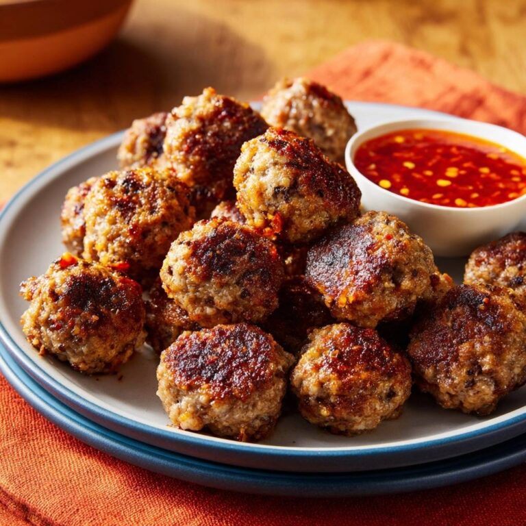 Saftige Rindfleisch-Bällchen mit Chili-Dip: Das Geheimnis