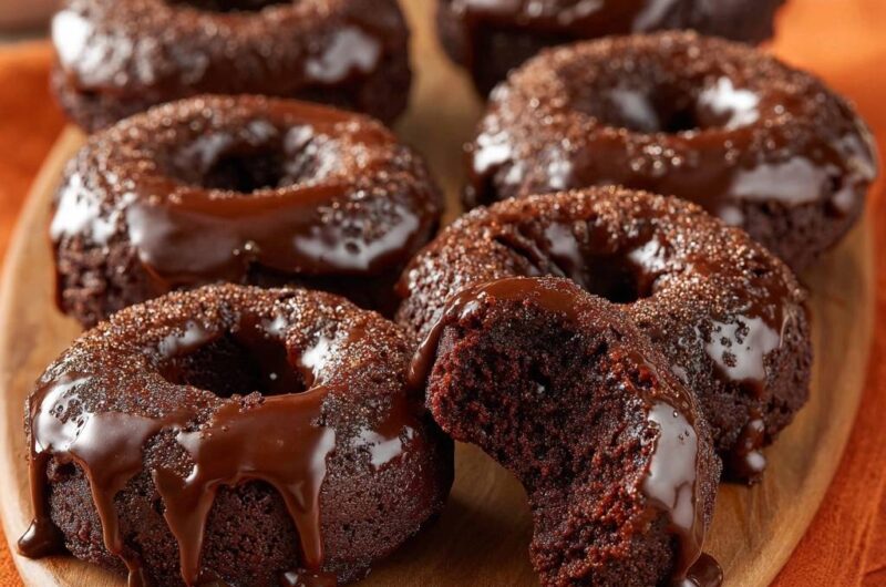 Saftige Schokoladen-Donuts aus dem Ofen