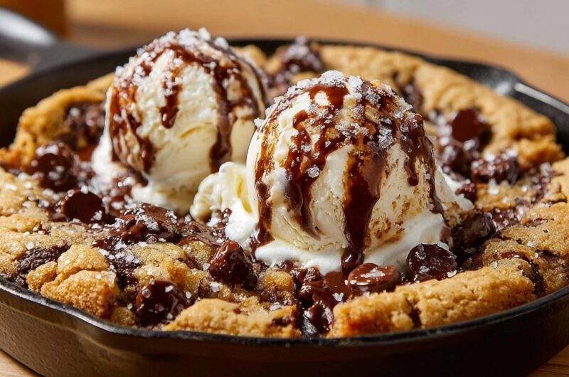 Warmer Pfannen-Cookie mit Schokolade