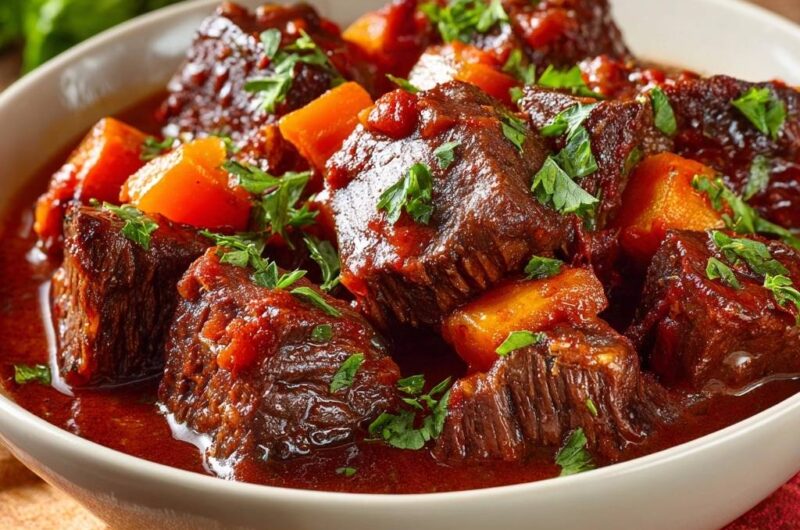 Zartes Rindergulasch mit Karotten