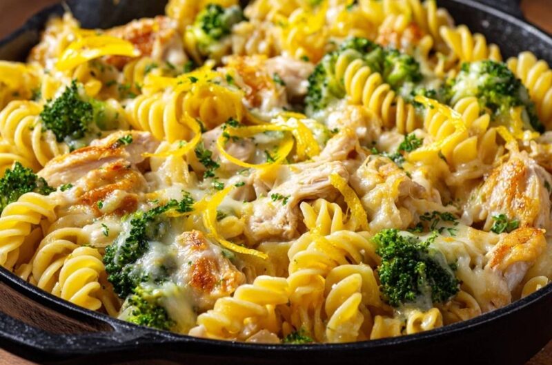 Zitronen-Hähnchen-Pasta mit Brokkoli