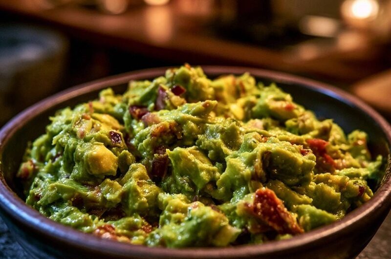 Cremige Avocado-Guacamole mit Speck
