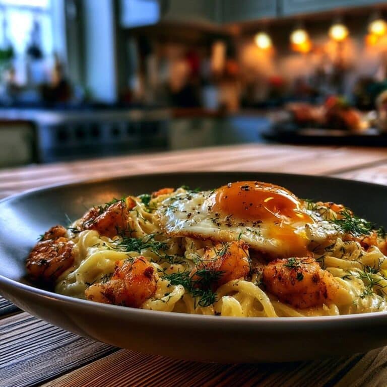 Cremige Garnelen-Pasta mit Spiegelei: Das perfekte Rezept