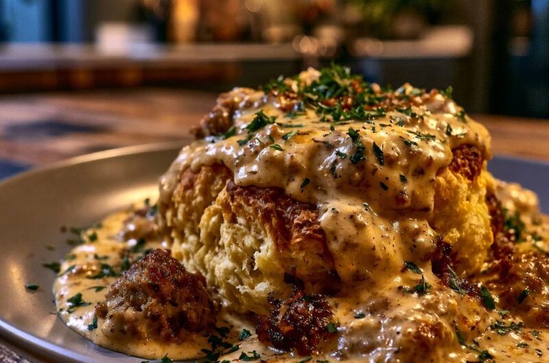 Ganzer gerösteter Blumenkohl mit cremiger Kräutersauce